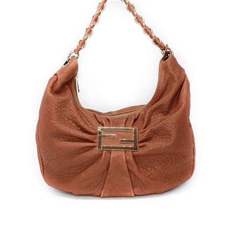 fendi brown leather hobo bag|Fendi hobo bag black leather.